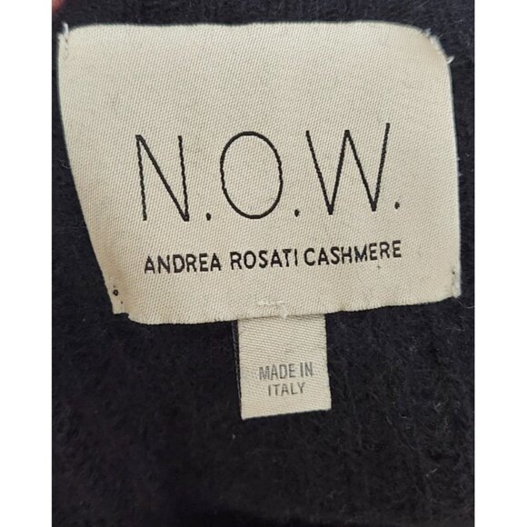 N.O.W. Andrea Rosati Cashmere Sweater Women Black Ribbed Knit Italy Oversized M - Picture 8 of 13